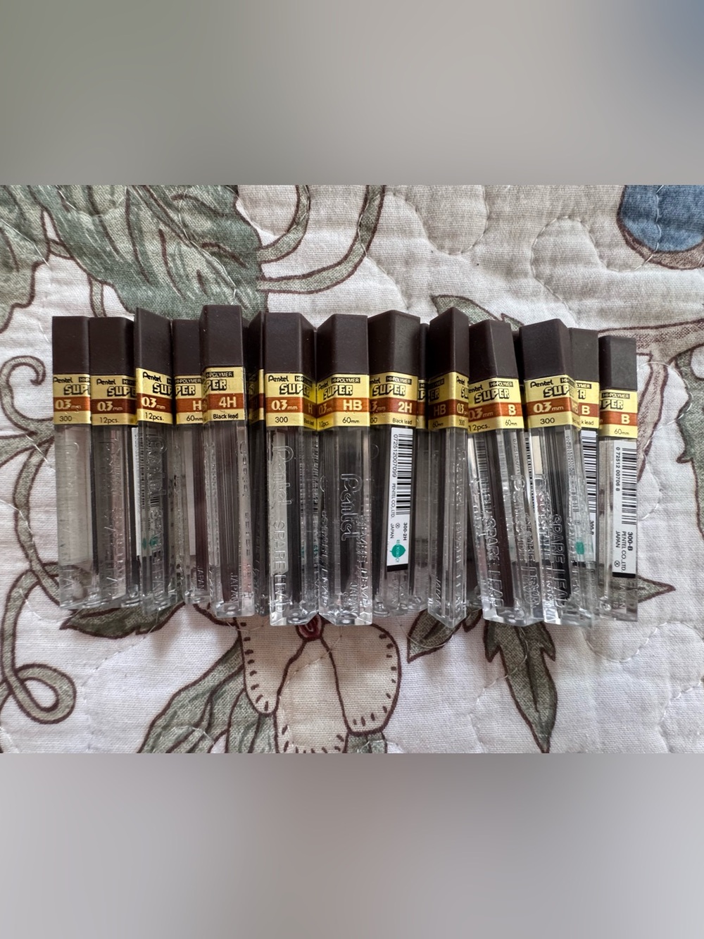 Lot of 20 Pack of Pentel Super Hi-Polymer Mechanical Pencil Leads - Black